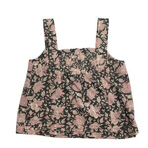 Wantable‎ Tank Top Womens Crop Floral 100% Cotton Cottagecore Coquette Girl